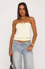 Call Me Maybe Strapless Top Butter