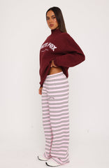 Be Good To Me Track Pants Pink Stripe