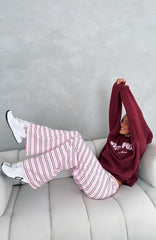 Be Good To Me Track Pants Pink Stripe