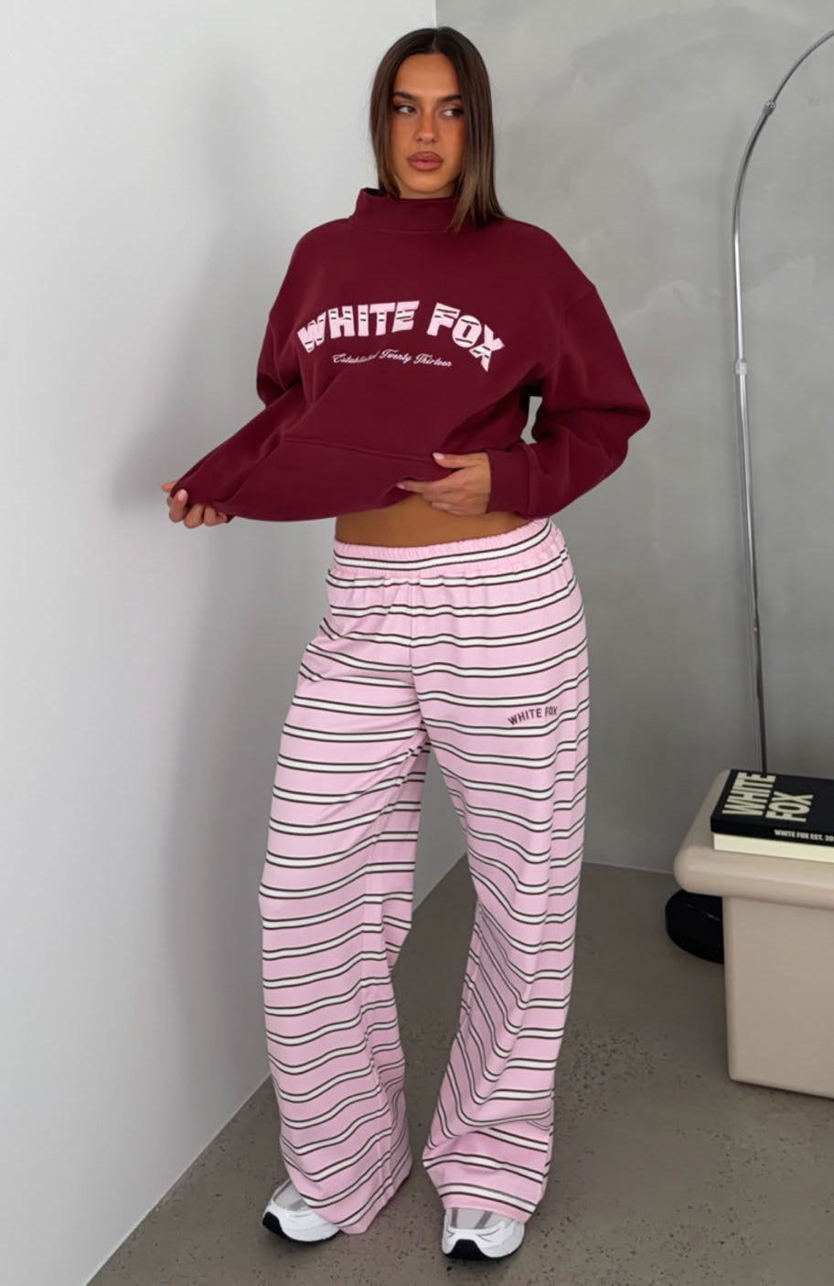 Be Good To Me Track Pants Pink Stripe