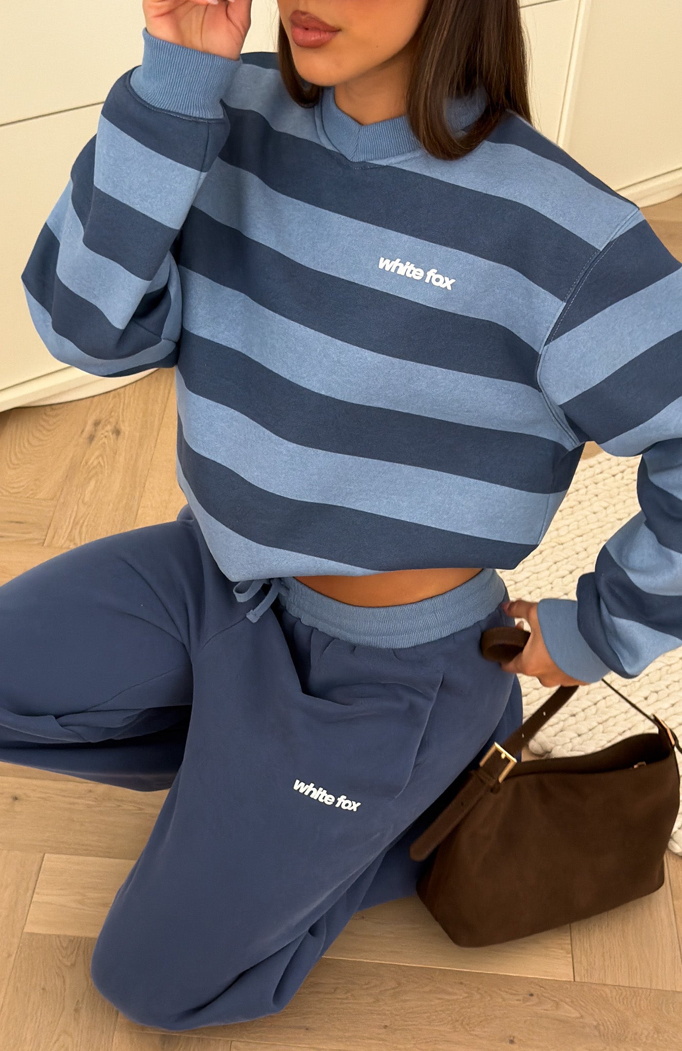 Before It's Too Late V Neck Oversized Sweater Navy/Blue