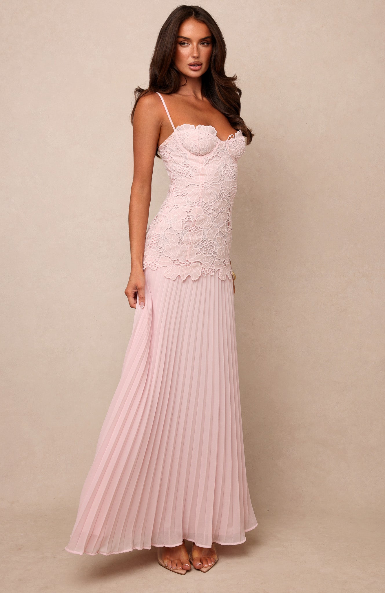 Borrowed Heart Maxi Dress Baby Pink
