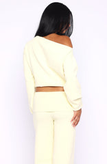 Can't Find The Words Knit Sweater Lemon